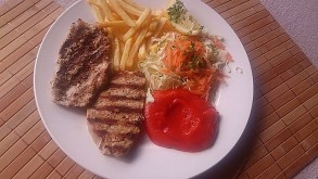 Св.карета на скара  с г-ра/пърж.к-фи,зеле,лютениица/